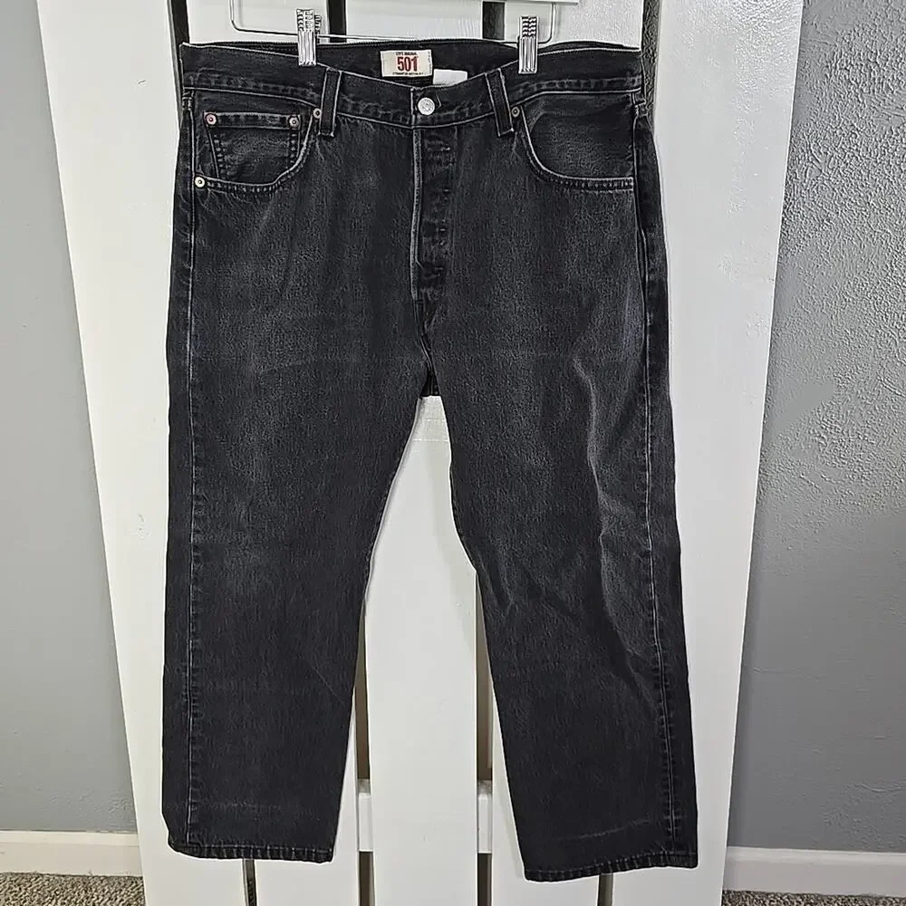 Levi's‎ 501 XX Black Straight Leg Denim Jeans Men's 36x30 (34x27) Button Fly Mex